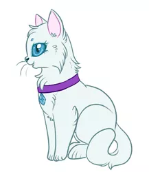Size: 400x460 | Tagged: artist:lulubell, cat, derpibooru import, rarity, safe, simple background, solo, species swap, white background