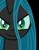 Size: 850x1100 | Tagged: safe, artist:xain-russell, deleted from derpibooru, derpibooru import, queen chrysalis, changeling, changeling queen, black background, bust, close-up, face, female, frown, image, looking at you, png, portrait, show accurate, simple background, slit eyes, smiling, solo, vector