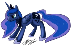 Size: 900x592 | Tagged: angry, artist:b0nbon, derpibooru import, princess luna, safe, simple background, solo