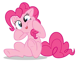 Size: 1024x819 | Tagged: safe, artist:lugiaangel, derpibooru import, pinkie pie, pony, cheek squish, cute, diapinkes, image, png, silly, silly face, silly pony, sitting, squishy cheeks, tongue out, underhoof, vector