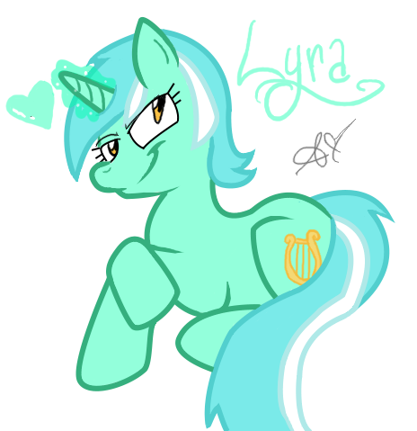 Size: 464x479 | Tagged: safe, artist:universal-tiger, derpibooru import, lyra heartstrings, pony, unicorn, heart, magic, prone, simple background, smiling, solo, transparent background