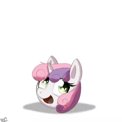 Size: 1000x1000 | Tagged: artist:reikomuffin, ball, derpibooru import, pun, safe, sweetie ball, sweetie belle, visual pun