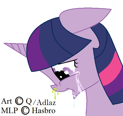 Size: 472x444 | Tagged: artist:adlaz, artist:quarantinedchaoz, crying, derpibooru import, despair, drool, floppy ears, runny nose, sad, safe, snot, solo, twilight sparkle, wide eyes