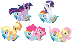 Size: 3115x1874 | Tagged: suggestive, derpibooru import, applejack, fluttershy, pinkie pie, rainbow dash, rarity, twilight sparkle, earth pony, pegasus, pony, unicorn, 69 position, appledash, bipedal, confused, face fart, female, flutterdash, frown, grin, head tilt, hooves up, implied farting, implied oral, implied sex, legs in air, lesbian, lidded eyes, looking back, mane six, mare, on back, open mouth, pinkiedash, presenting, raised eyebrow, raised hoof, raised tail, raridash, shipping, simple background, smiling, smirk, squee, tail, transparent background, twidash, underhoof, unicorn twilight, vector, wat, wide eyes, windswept mane