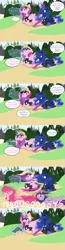 Size: 1169x4506 | Tagged: artist:pippy, clothes, comic, derpibooru import, food, hot fuzz, ice cream, ice cream cone, magic, pinkie pie, police, princess cadance, princess luna, safe, sunglasses, telekinesis, tumblr, twilight sparkle, uniform