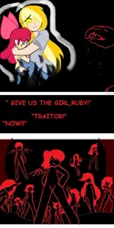 Size: 708x1421 | Tagged: apple bloom, artist:applecider1412, comic, derpibooru import, grimdark, humanized, oc, oc:ruby, story of the blanks