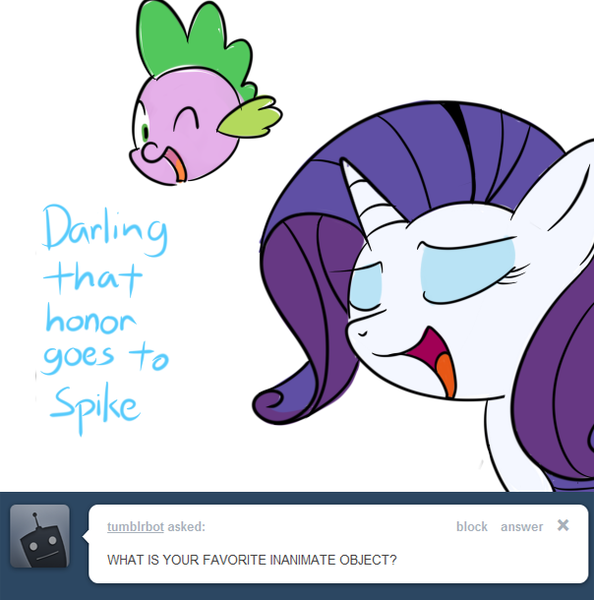 Size: 604x610 | Tagged: artist:bambooharvester, ask, derpibooru import, rarity, rarity replies, safe, spike, tumblr