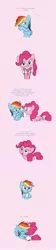 Size: 640x2851 | Tagged: artist:carnifex, derpibooru import, friendshipping, hearts and hooves day, mouth hold, pinkie pie, rainbow dash, safe, valentine's day
