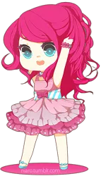 Size: 246x430 | Tagged: artist:niaro, chibi, derpibooru import, humanized, pinkie pie, safe, solo