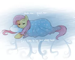 Size: 750x600 | Tagged: artist:rosewhistle, blanket, derpibooru import, fluttershy, pillow, safe, sleeping, solo