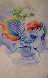 Size: 1699x2764 | Tagged: artist:sharpie91, derpibooru import, rainbow dash, safe, tank, traditional art