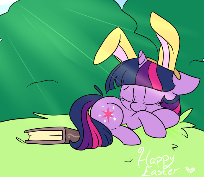 Size: 985x855 | Tagged: safe, artist:lustrous-dreams, derpibooru import, twilight sparkle, pony, unicorn, ask filly twilight, book, bunny ears, eyes closed, female, filly, filly twilight sparkle, prone, sleeping, solo