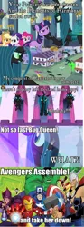 Size: 356x960 | Tagged: ant-man, applejack, avengers, avengers: earth's mightiest heroes, black panther, captain america, changeling, changeling queen, comic, crossover, derpibooru import, female, hawkeye, iron man, lowres, marvel, pinkie pie, queen chrysalis, rarity, safe, the incredible hulk, thor, twilight sparkle, wasp