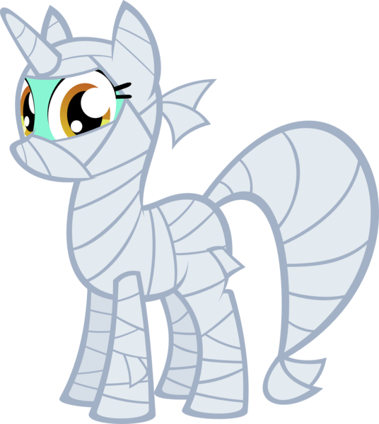 Size: 1341x1500 | Tagged: artist:kalleflaxx, costume, derpibooru import, lyra heartstrings, mummy, nightmare night, safe, simple background, solo, .svg available, transparent background, vector