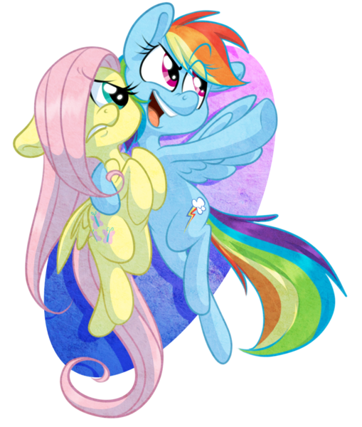 Size: 837x987 | Tagged: safe, artist:kiki-kit, derpibooru import, fluttershy, rainbow dash, pegasus, pony, female, flying, hair over one eye, mare, outline, signature, simple background, solo, transparent background