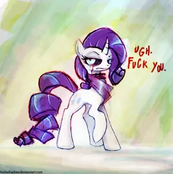 Size: 891x900 | Tagged: artist:foxinshadow, derpibooru import, grimdark, rarity, sadistic rarity, vulgar