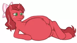 Size: 950x533 | Tagged: artist:redintravenous, derpibooru import, fat, oc, oc:red ribbon, safe, unofficial characters only