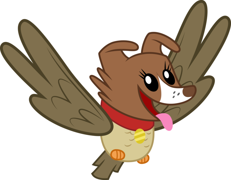 Size: 5114x4000 | Tagged: allpet, artist:silvervectors, chimera, collar, derpibooru import, dog collar, flying, fusion, may the best pet win, owlowiscious, safe, simple background, solo, transparent background, winona