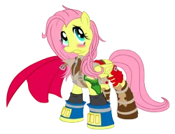 Size: 2864x2189 | Tagged: artist:randist, cape, clothes, derpibooru import, final fantasy, fluttershy, high res, lightning, lightning farron, safe