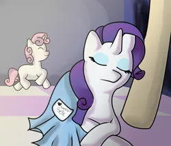 Size: 1400x1200 | Tagged: artist:angelstar7, derpibooru import, rarity, safe, sleeping, sweetie belle