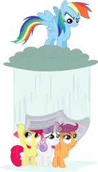 Size: 3612x6352 | Tagged: apple bloom, artist:baumkuchenpony, cutie mark crusaders, derpibooru import, ponyville confidential, rainbow dash, safe, scootaloo, simple background, sweetie belle, transparent background, vector