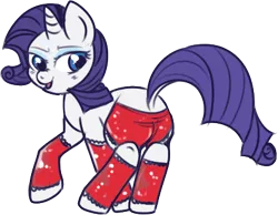 Size: 409x318 | Tagged: artist:lulubell, butt, clothes, derpibooru import, female, panties, plot, rarity, simple background, socks, solo, solo female, suggestive, transparent background, underwear