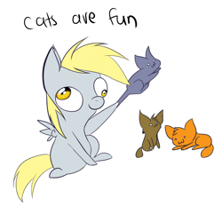 Size: 1280x1280 | Tagged: safe, artist:lilfaux, derpibooru import, derpy hooves, cat, pegasus, pony, ask lil derpy, :3, animated, derp, female, mare