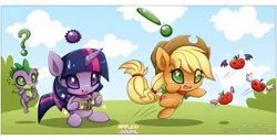 Size: 1856x942 | Tagged: :3, applejack, artist:extra-fenix, chao, chibi, crossover, derpibooru import, safe, sonic adventure, sonic the hedgehog (series), species swap, twilight sparkle