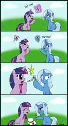 Size: 2262x4185 | Tagged: artist:ciriliko, bee, bee sting, butterfly, comic, derpibooru import, safe, trixie, twilight sparkle