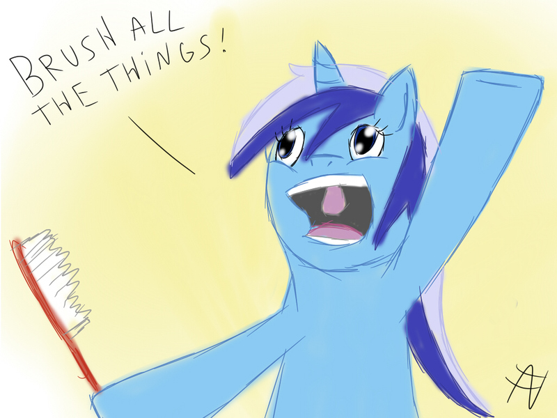 Size: 1024x768 | Tagged: artist:awesomeviking, brush, derpibooru import, meme, minuette, safe