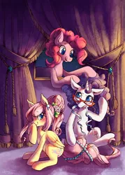 Size: 572x800 | Tagged: alternate hairstyle, artist:nakioutsuno, derpibooru import, fluttershy, glasses, pinkie pie, rarity, safe