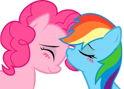 Size: 2378x1701 | Tagged: safe, artist:kennyklent, derpibooru import, pinkie pie, rainbow dash, blushing, female, kissing, lesbian, pinkiedash, shipping