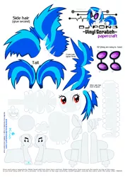 Size: 2480x3507 | Tagged: safe, artist:kna, derpibooru import, vinyl scratch, high res, papercraft, template