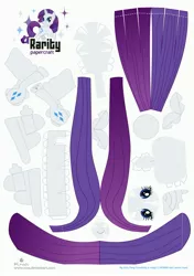 Size: 2471x3516 | Tagged: artist:kna, derpibooru import, high res, papercraft, rarity, safe, template