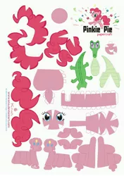 Size: 3316x4698 | Tagged: artist:kna, derpibooru import, gummy, papercraft, pinkie pie, safe, template