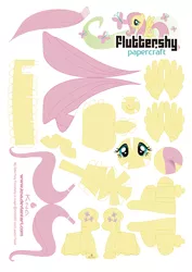 Size: 2497x3517 | Tagged: artist:kna, derpibooru import, fluttershy, high res, papercraft, safe, template