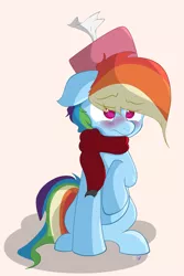 Size: 3344x5000 | Tagged: safe, artist:llamaswithkatanas, derpibooru import, rainbow dash, clothes, scarf, sick, solo, tissue, tissue box