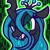 Size: 400x400 | Tagged: safe, artist:crayon-chewer, derpibooru import, queen chrysalis, changeling, changeling queen, bust, fangs, female, frown, grin, image, lidded eyes, lowres, outline, png, portrait, signature, slit eyes, smiling, solo