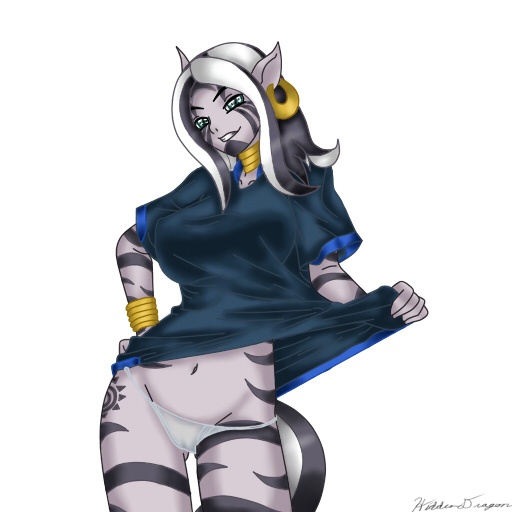 Size: 512x512 | Tagged: ambiguous facial structure, anthro, artist:hiddendragon99, breasts, busty zecora, cameltoe, clothes, derpibooru import, female, nudity, panties, questionable, see-through, simple background, solo, solo female, underwear, white background, zebra, zecora