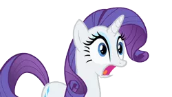 Size: 1280x720 | Tagged: a dog and pony show, background removed, derpibooru import, edit, edited screencap, exploitable, open mouth, rarity, reaction image, safe, screencap, shocked, simple background, solo, transparent background