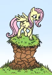 Size: 1093x1569 | Tagged: artist:wolframclaws, derpibooru import, fluttershy, hill, safe, solo