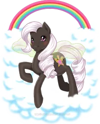 Size: 907x1116 | Tagged: artist:hollowzero, cloud, derpibooru import, g1, hollywood (g1), rainbow, redesign, safe, solo