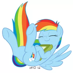 Size: 700x700 | Tagged: artist:empty-10, book, derpibooru import, eyes closed, falling, rainbow dash, safe, solo