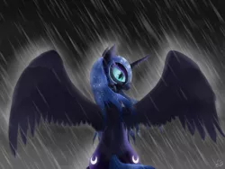 Size: 2560x1920 | Tagged: artist:mlpanon, dead source, derpibooru import, nightmare moon, plot, rain, safe, solo, wet, wet mane