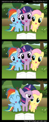 Size: 1330x3320 | Tagged: animated, annoyed, artist:diegotan, book, classic, comic, derpibooru import, eyes closed, filly, fluttershy, frown, glare, open mouth, poking, rainbow dash, reading, safe, smiling, twilight sparkle, worried