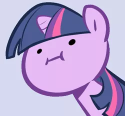 Size: 554x515 | Tagged: safe, artist:haloreplicas, artist:the guy that does the reaction face vectors, derpibooru import, twilight sparkle, pony, unicorn, :i, blue background, bust, face, female, mare, portrait, reaction image, simple background, solo, vector, wut face