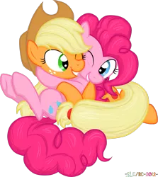 Size: 1189x1331 | Tagged: applejack, applepie, artist:stupidlittlecreature, cuddling, derpibooru import, female, lesbian, pinkie pie, safe, shipping, simple background