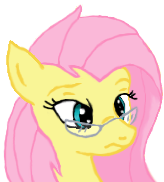 Size: 335x371 | Tagged: artist:phoxxy232, derpibooru import, fluttershy, glasses, safe