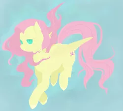 Size: 1451x1303 | Tagged: safe, artist:viltej, derpibooru import, fluttershy, pegasus, pony, abstract background, female, flying, looking at you, mare, smiling, solo, spread wings, three quarter view, windswept mane, wings