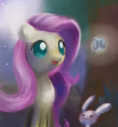 Size: 600x650 | Tagged: artist:solar-slash, derpibooru import, fluttershy, rabbit, safe